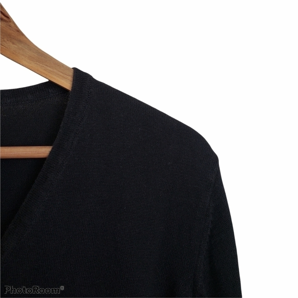 Bohemian knit sequins embroidered button cardigan black sweater - Picture 6 of 11
